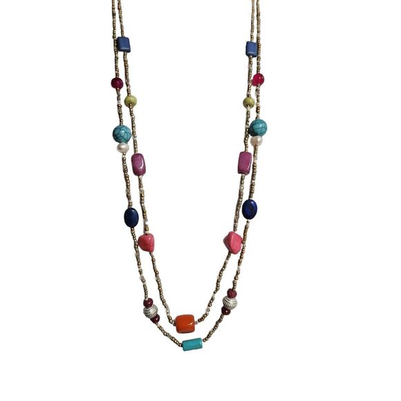 Chicos Two Strand Multi Color Necklace NWT - Picture 2 of 7